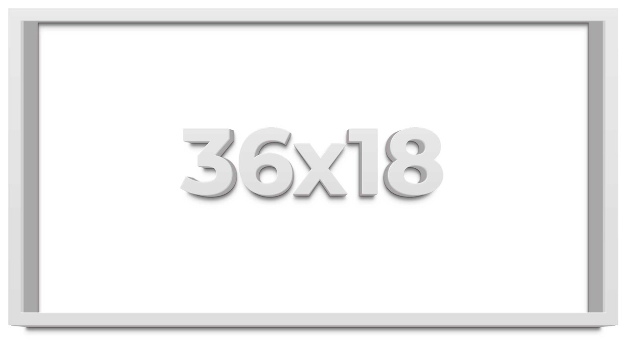 Panoramic Shadow Box 3/4" Depth White Picture Frame - UV Acrylic, Backing, Hanging Hardware